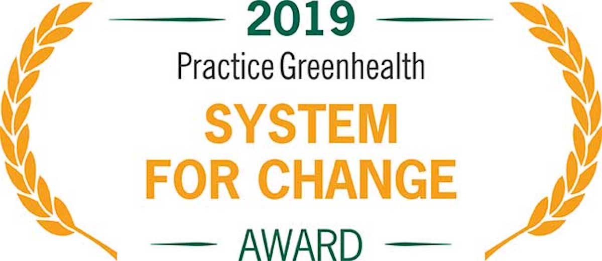2019 Practice Greenhealth System for change award