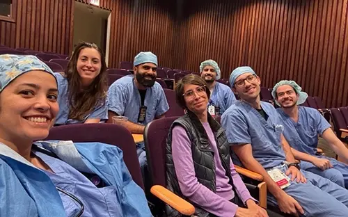 Residents in scrubs