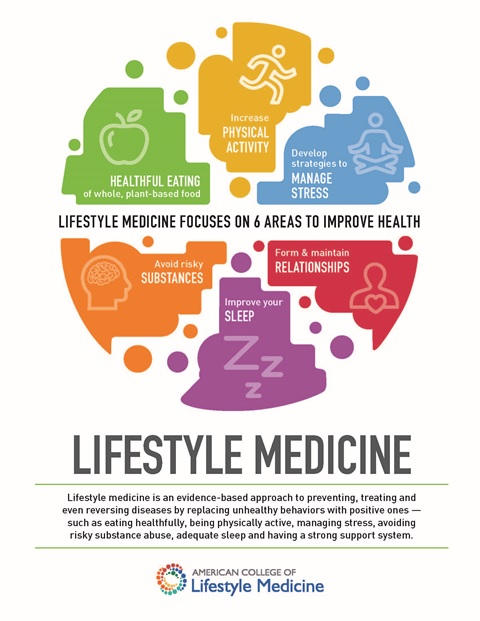 Lifestyle medicine focuses on 6 areas to improve health