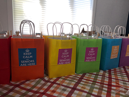 Colorful gift bags.