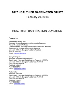 2017 Healthier Barrington Study