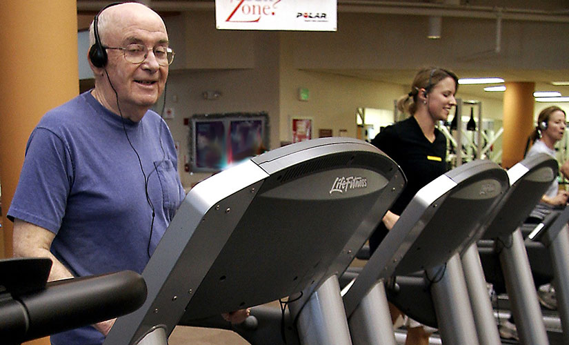 Older man on treadmill