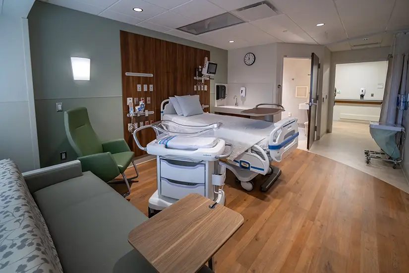 Bedside cribs in the birthing center at Good Samaritan Hospital in Downers Grove, IL. 