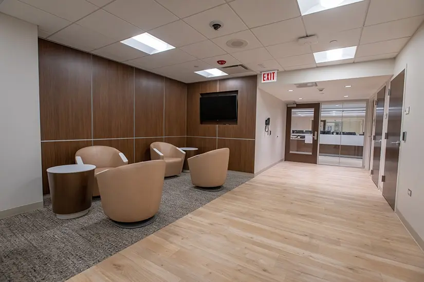 Hallway lounge at the Good Samaritan Hospital birthing center in Downers Grove, IL.
