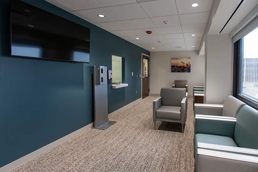 Visitor lounge at the Good Samaritan Hospital birthing center in Downers Grove, IL.